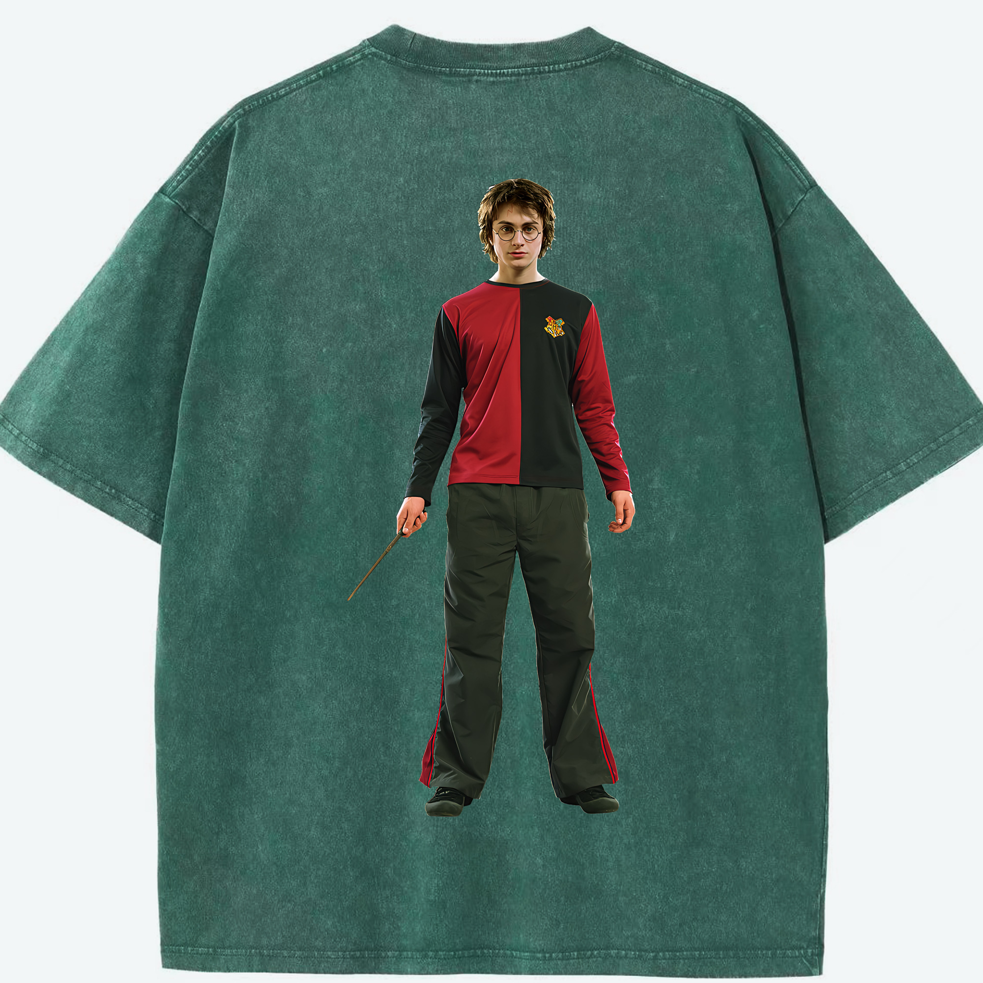 （画像用） Harry Potter ハリー・ポッターシリーズ 綿100% ヴィンテージ風 半袖Tシャツ（背面プリント）